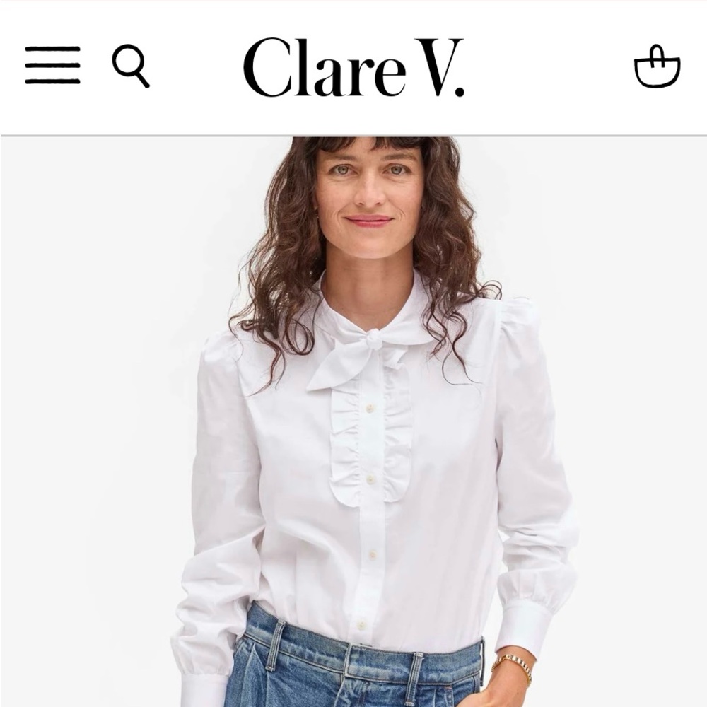 Clare V Pia Blouse
White Cotton Oxford - XS NWT